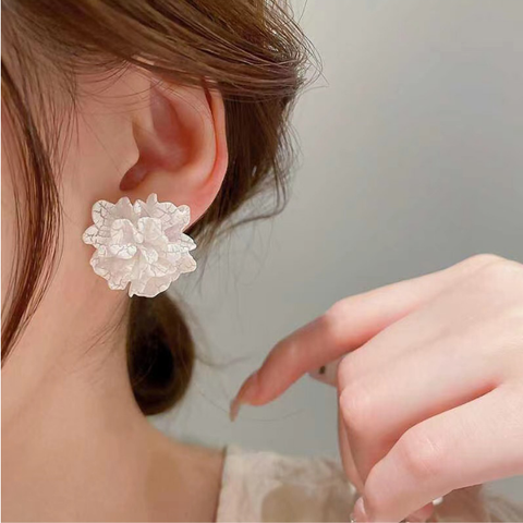 1 Pair Sweet Flower Plastic Ear Studs