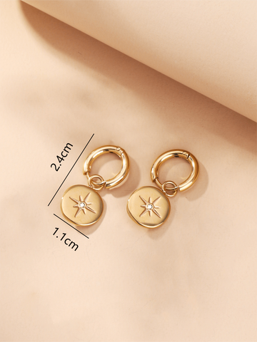 1 Pair Retro Star Plating 304 Stainless Steel 14K Gold Plated Drop Earrings