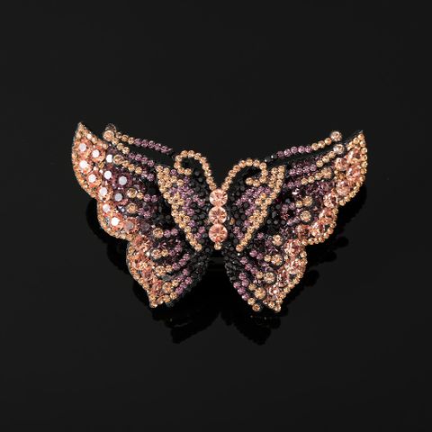 Retro Butterfly Plastic Handmade Inlay Rhinestones Hair Clip