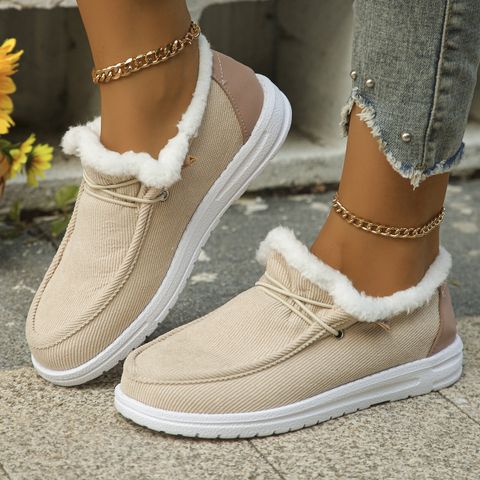 Women's Streetwear Solid Color Round Toe Flats
