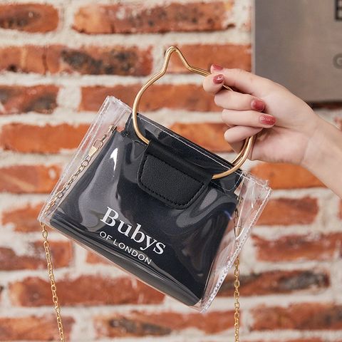Women's Leather Animal Letter Streetwear Square Magnetic Buckle Handbag Square Bag