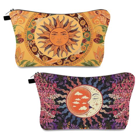 Vintage Style Moon Polyester Square Makeup Bags