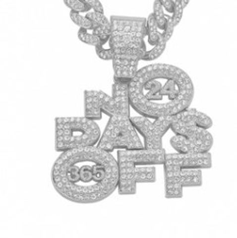 Hip Hop Letra Aleación Embutido Diamantes De Imitación Hombres Collar Colgante