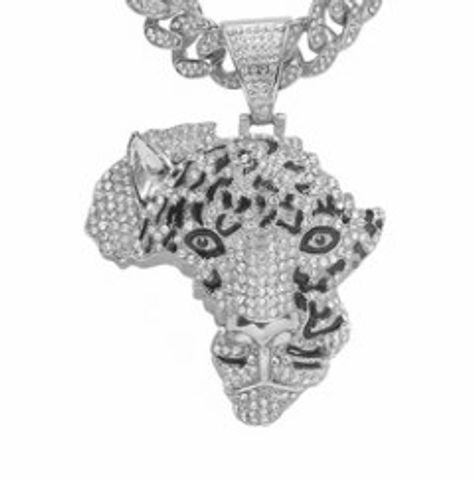 Hip Hop Bloque De Color Aleación Embutido Diamantes De Imitación Hombres Collar Colgante