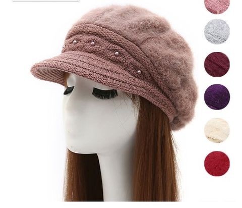 Women's Basic Retro Twist Curved Eaves Beret Hat