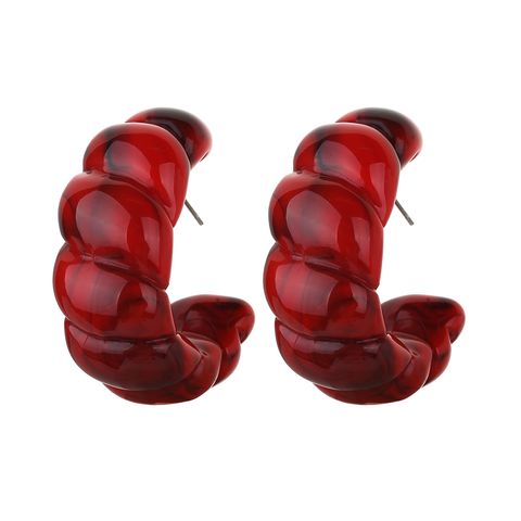 1 Pair Vintage Style Solid Color Twist Arylic Ear Studs