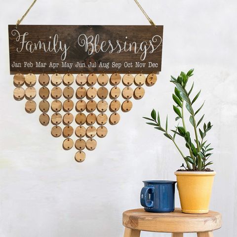 Simple Style Heart Shape Wood Daily Hanging Ornaments