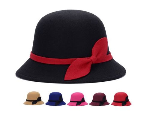 Women's Casual Elegant Retro Bow Knot Wide Eaves Fedora Hat