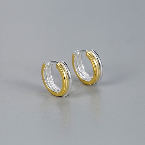 1 Pair Retro Geometric Sterling Silver Earrings