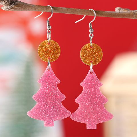 1 Pair Retro Christmas Tree Arylic Drop Earrings
