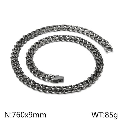 Basic Solid Color Titanium Steel Chain Men's Bracelets Necklace