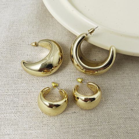1 Pair Vintage Style Solid Color Plating Alloy Ear Studs