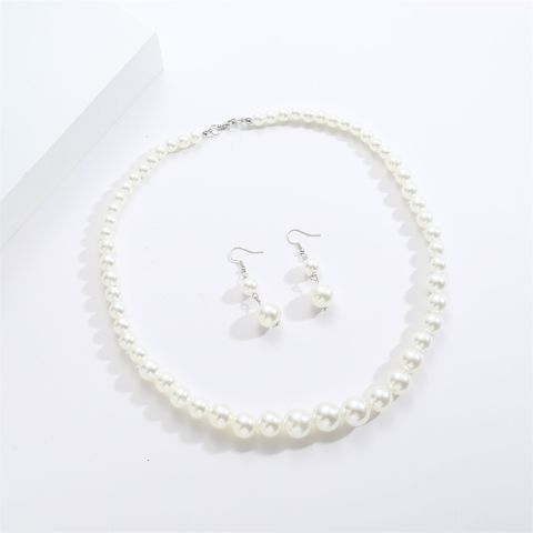 Simple Style Classic Style Round Imitation Pearl Beaded Plating Gold Plated Women's Necklace