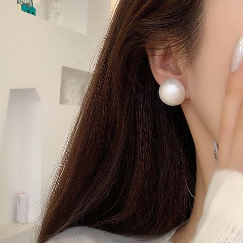 1 Pair Simple Style Korean Style Ice Cream Solid Color Artificial Pearl Resin Ear Studs