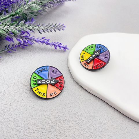 Cute Letter Turntable Alloy Enamel Unisex Brooches