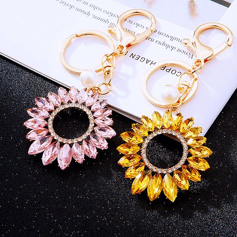 Luxurious Lady Sunflower Metal Women's Bag Pendant Keychain