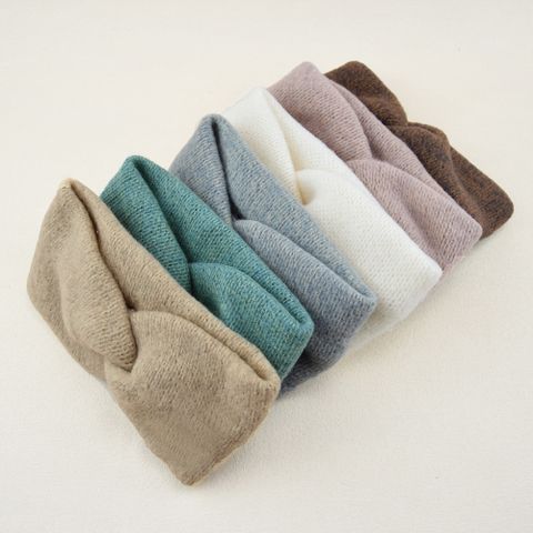 Simple Style Solid Color Mohair Hair Band