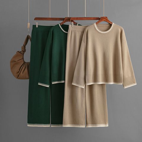 Daily Street Women's Casual Color Block Cotton Pants Sets Pants Sets