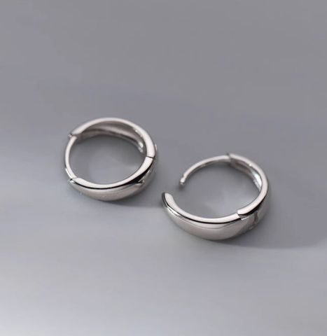 1 Pair Basic Retro Geometric Sterling Silver Earrings