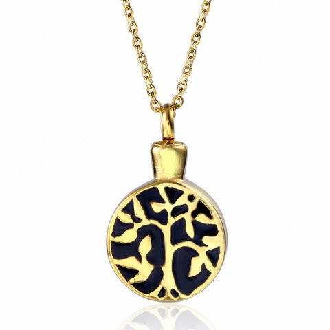 304 Stainless Steel 18K Gold Plated Simple Style Enamel Tree
