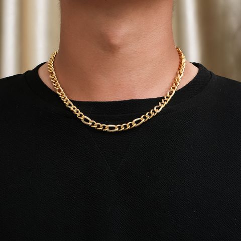 Hip-Hop Solid Color 304 Stainless Steel Chain Men's Necklace