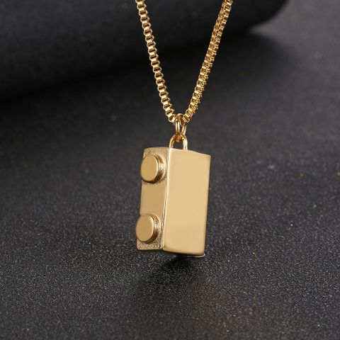 Simple Style Commute Solid Color 304 Stainless Steel Polishing 18K Gold Plated Men's Pendant Necklace