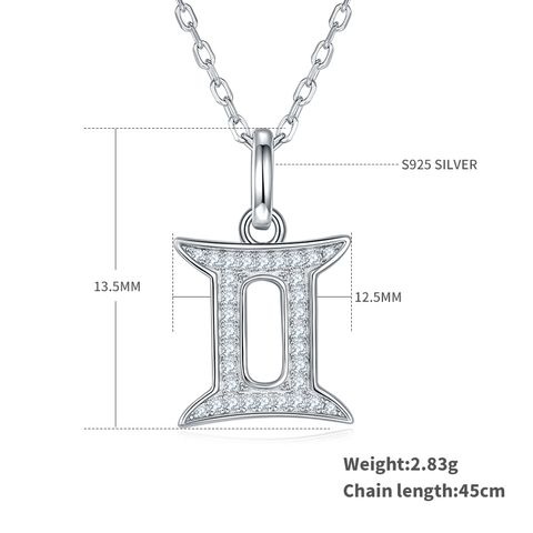 Classical Constellation Sterling Silver Plating Inlay Moissanite Rhodium Plated Pendant Necklace