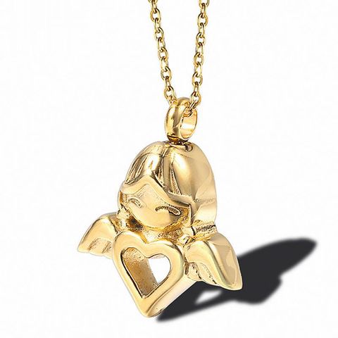 304 Stainless Steel 18K Gold Plated Hip-Hop Retro Irregular Solid Color Pendant Necklace