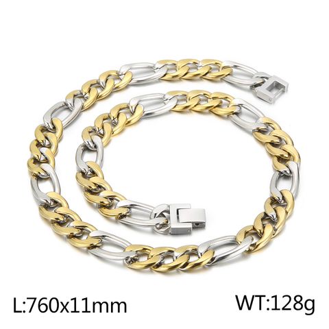 Basic Color Block 18K Gold Plated Titanium Steel Wholesale Bracelets Necklace