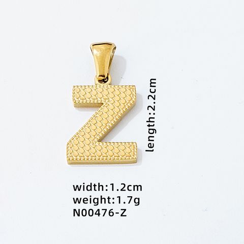 1 Piece 304 Stainless Steel Gold Plated Letter