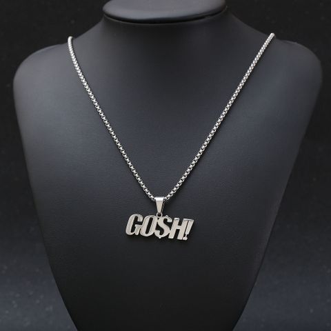 Hip-Hop Letter 304 Stainless Steel Polishing 18K Gold Plated Couple Pendant Necklace