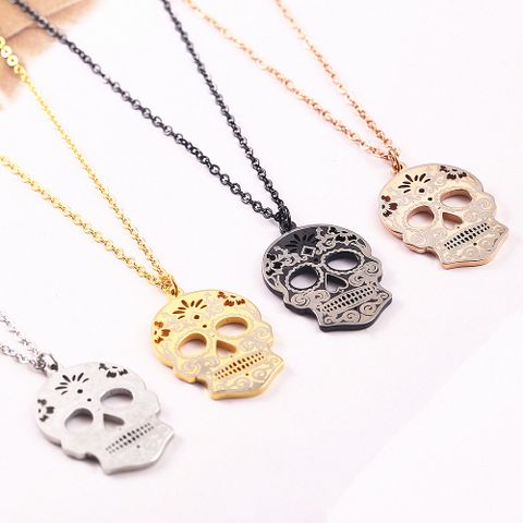 Funny Streetwear Skull 304 Stainless Steel Plating 18K Gold Plated Women's Pendant Necklace