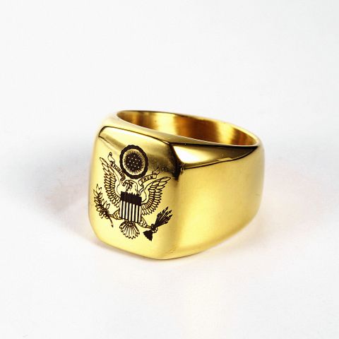 Punk Simple Style Geometric 304 Stainless Steel Plating 18K Gold Plated Men's Wide Band Rings