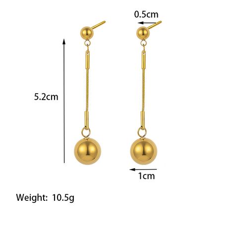 1 Pair Simple Style Geometric Solid Color Plating 304 Stainless Steel 18K Gold Plated Drop Earrings