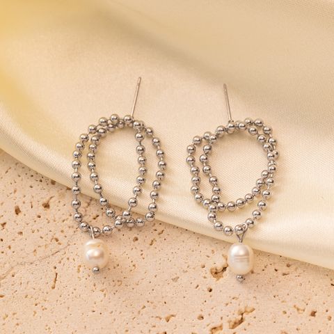 1 Pair Classic Style Solid Color Chain Plating 304 Stainless Steel Plastic 18K Gold Plated Drop Earrings