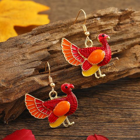 1 Pair Vintage Style British Style Bird Plating Alloy Gold Plated Ear Hook