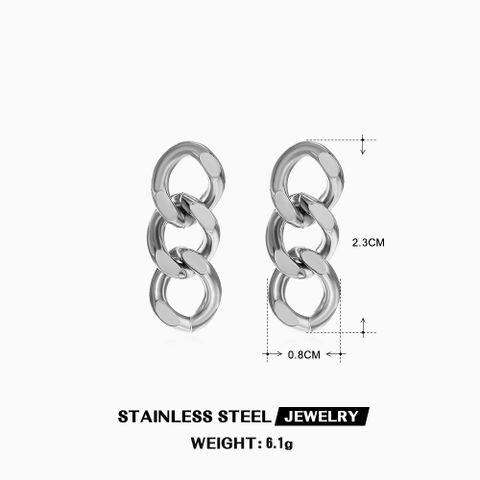 1 Pair Elegant Lady Geometric Plating 304 Stainless Steel 18K Gold Plated Drop Earrings