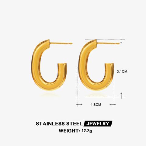 1 Pair Lady Streetwear Geometric Plating 304 Stainless Steel 18K Gold Plated Ear Studs