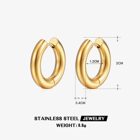 1 Pair Simple Style Color Block Metal Button 304 Stainless Steel 18K Gold Plated Earrings