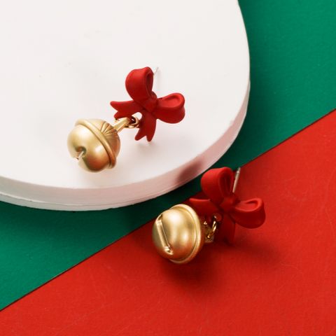 1 Pair Casual Cute Christmas Christmas Tree Bell Snowman Enamel Alloy Drop Earrings