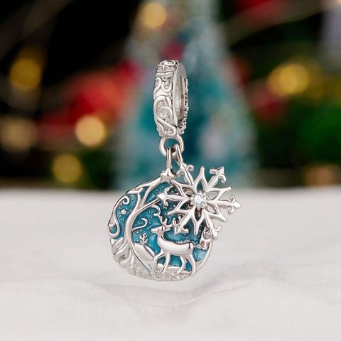 Casual Snowflake Elk Sterling Silver Inlay Zircon Jewelry Accessories