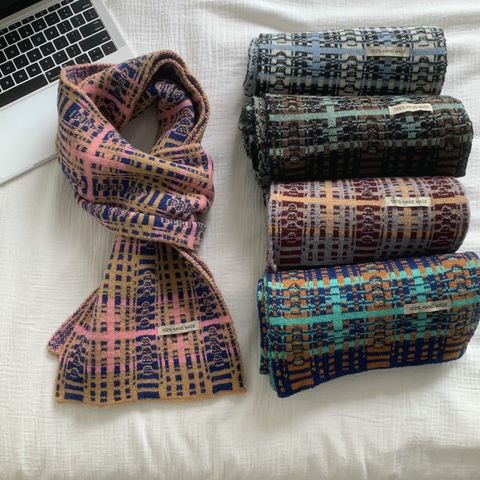 Women's Elegant Color Block Knit Scarf