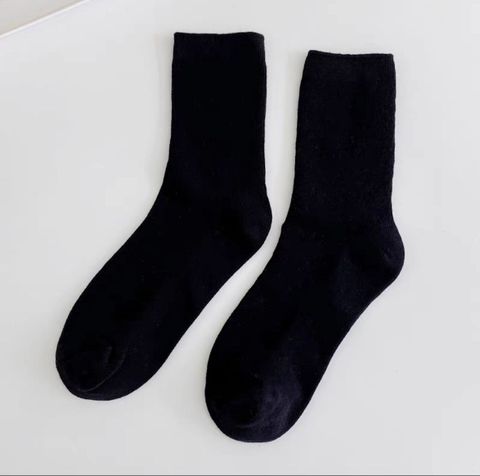 Unisex Simple Style Solid Color Cotton Crew Socks A Pair
