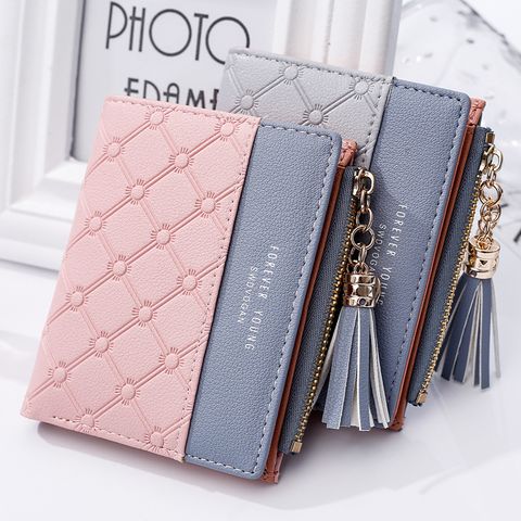 Women's Solid Color Pu Leather Zipper Wallets