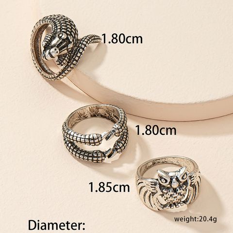 Hip-hop Punk Cool Style Owl Alloy Unisex Open Rings