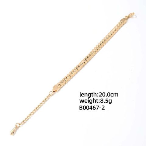 Hip-Hop Commute Solid Color 304 Stainless Steel Plating Chain K Gold Plated Rhodium Plated Men's Bracelets