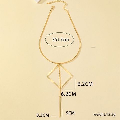 Ig Style Simple Style Rhombus Alloy Plating 14k Gold Plated Women's Pendant Necklace