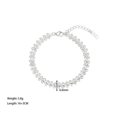 Wholesale Casual Solid Color Stainless Steel Plating White Gold Plated Gold Plated Bracelets Necklace