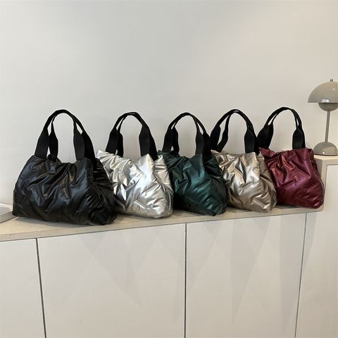 Women's Nylon Solid Color Vintage Style Square Zipper Handbag Underarm Bag