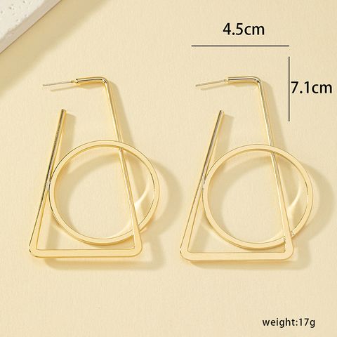1 Pair Exaggerated Geometric Plating Alloy 14k Gold Plated Drop Earrings